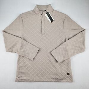 Eighth Avenue Beige Biometric Sweater 1/4 Button Up Men's Size Medium NWT
